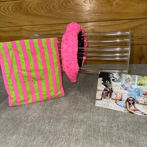 lilly pulitzer x lele sadoughi knotted headband pink neon sunburst Eyelet